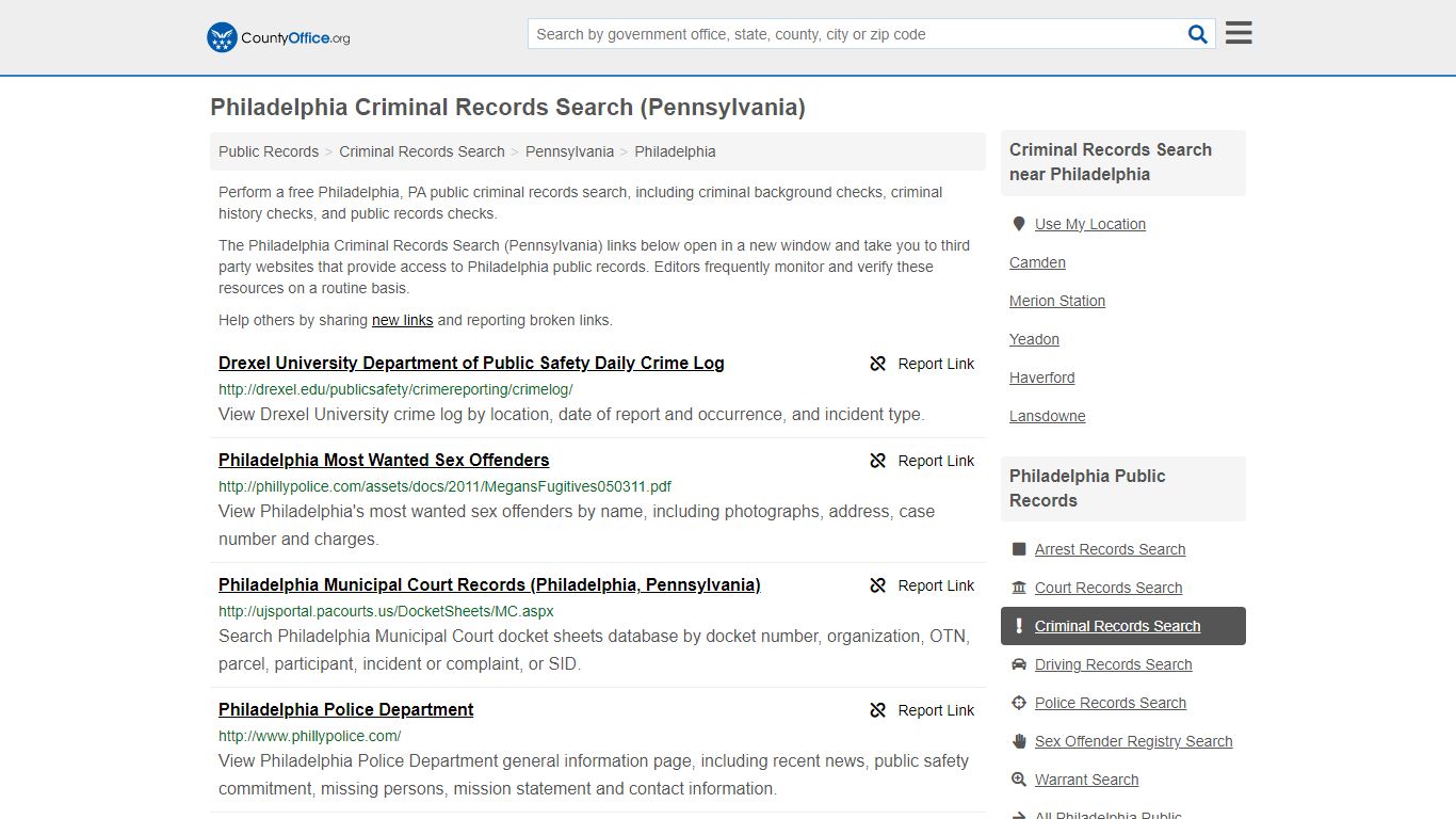 Criminal Records Search - Philadelphia, PA (Arrests, Jails & Most ...
